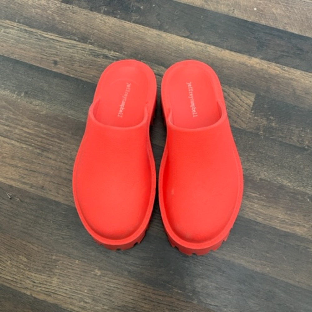 RED JEFFREY CAMPBELL BAE PLATFORM MULES